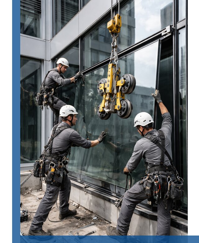 Структурное остекление фасадов в Лангепасе монтаж и обслуживание