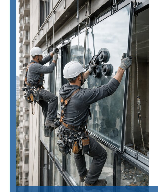 Витражное остекление фасадов и лоджий в Лангепасе под ключ