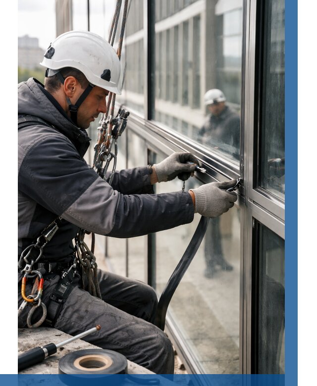 Ремонт витражных конструкций в Лангепасе от 3535 р. | ВЫСОТНИК-Лнг