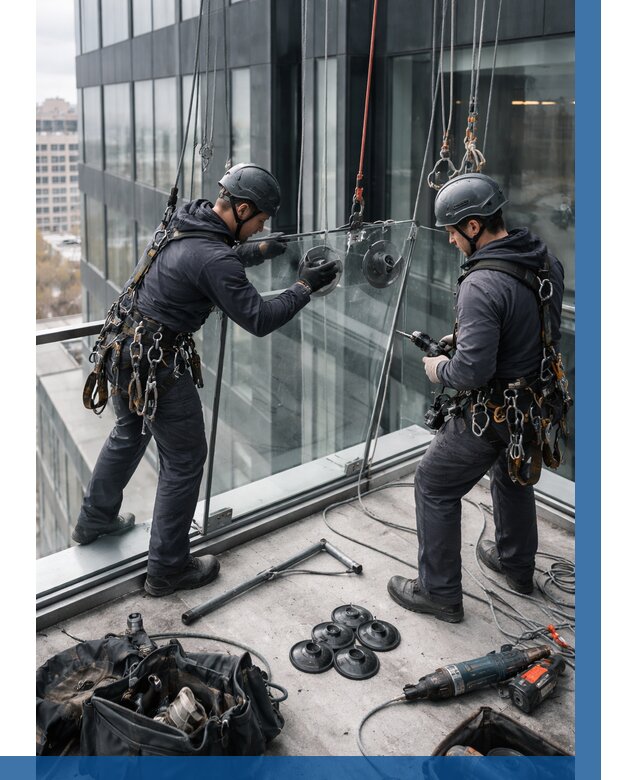 Монтаж стеклянных ограждений в Лангепасе от 2525 р. | ВЫСОТНИК-Лнг