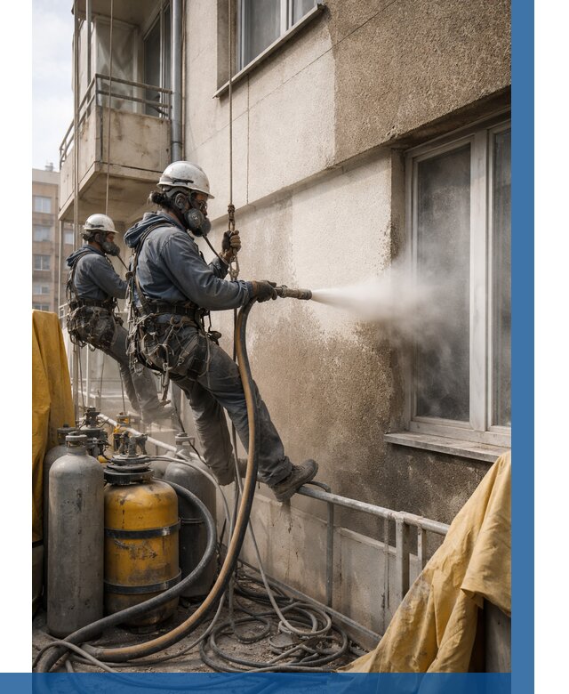 Пескоструйная очистка фасада в Лангепасе от 657 р. | ВЫСОТНИК-Лнг