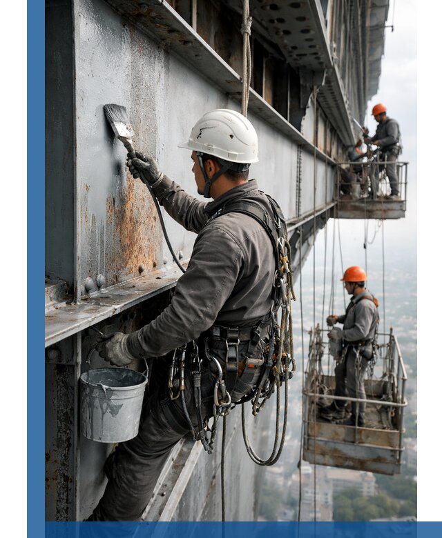 Покраска металлоконструкций на высоте в Лангепасе профессионально