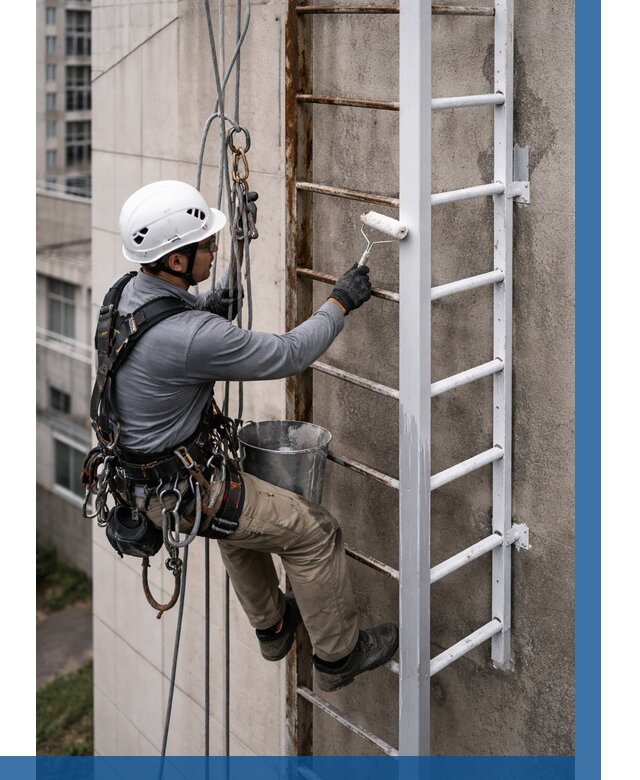 Покраска пожарных лестниц в Лангепасе от 4545 р. | ВЫСОТНИК-Лнг