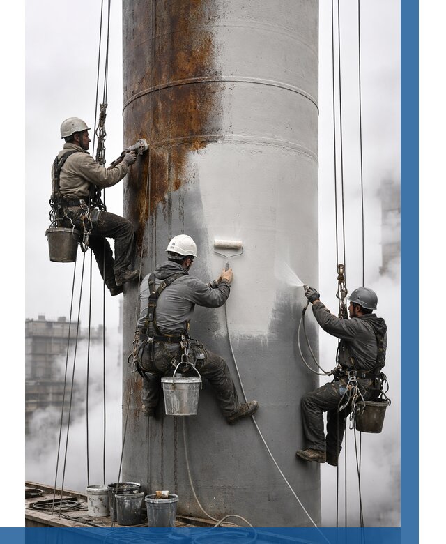 Покраска дымовых труб в Лангепасе от 8585 р. | ВЫСОТНИК-Лнг