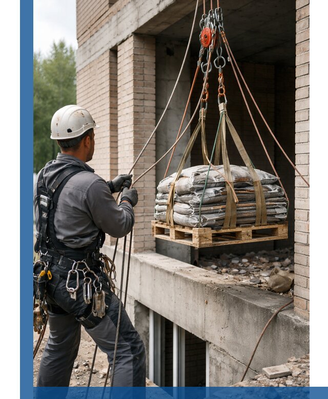 Подъем материалов на этаж веревками в Лангепасе оперативно