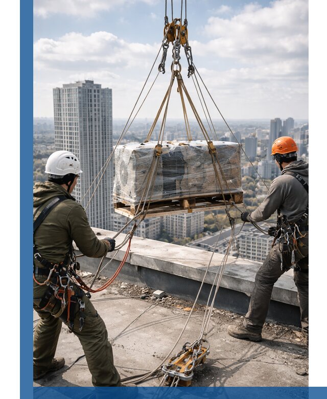 Подъем и монтаж крупногабаритных грузов на крышу в Лангепасе