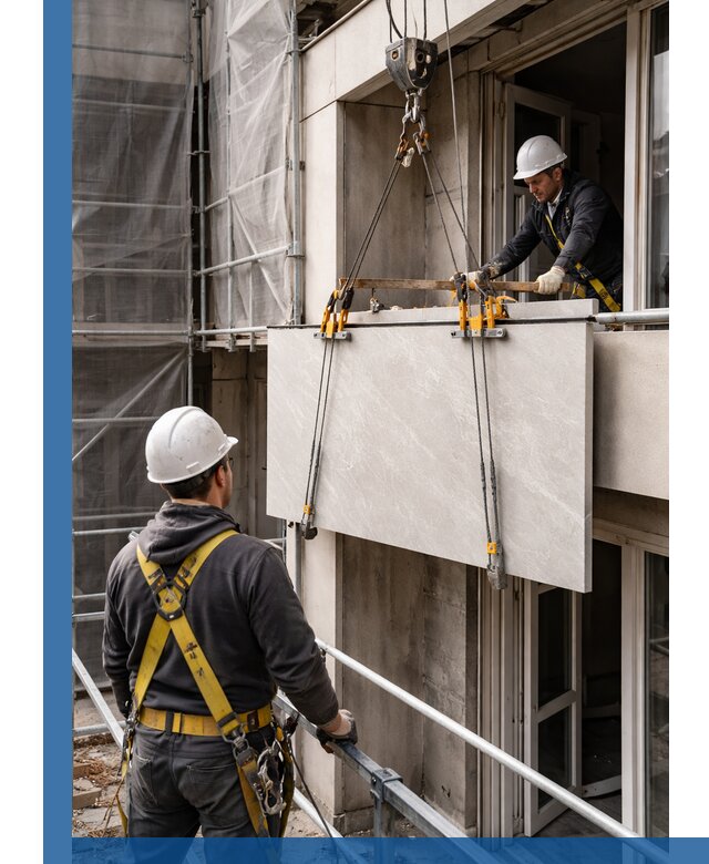 Подъем керамогранита на этаж в Лангепасе грузчиками и техникой