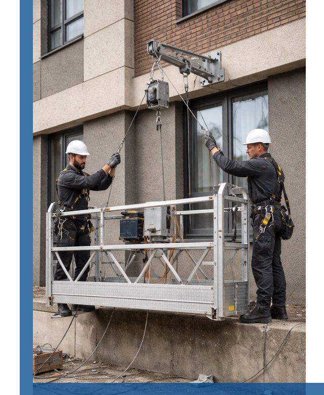 Монтаж и подъем фасадной люльки в Лангепасе с гарантией безопасности