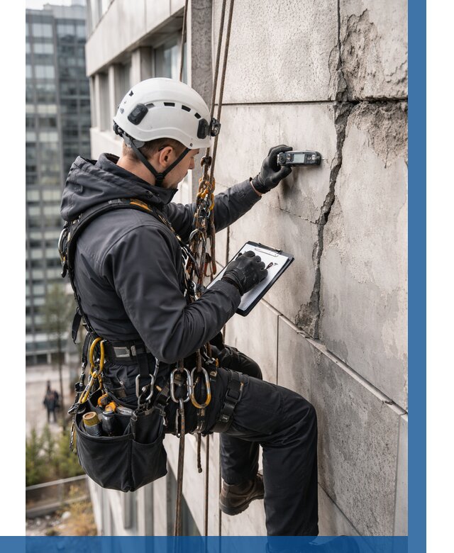 Обследование фасада альпинистами в Лангепасе от 121 р. | ВЫСОТНИК-Лнг