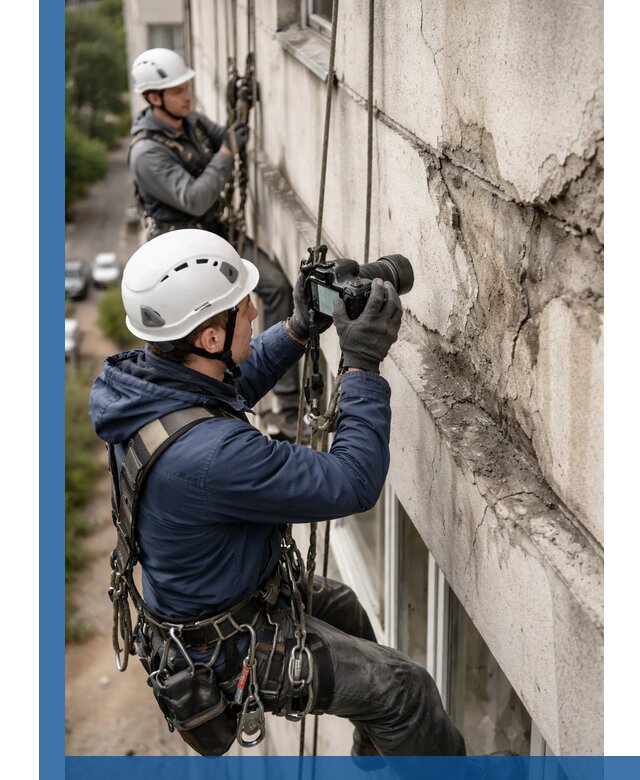Фотофиксация дефектов фасада с высотной съемкой в Лангепасе