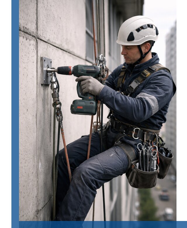 Установка анкерных точек для высотных работ в Лангепасе